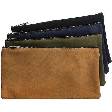 Pochette à outils en toile avec fermeture éclair, petite pochette de rangement multifonctionnelle à boucle, pour outils et accessoires. (1/5)