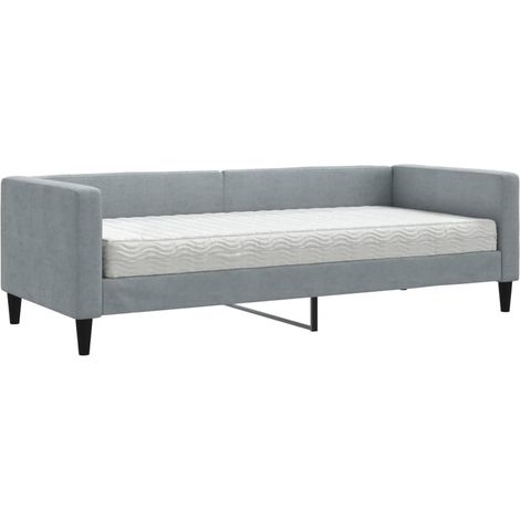 Maison Exclusive - Divano Letto con Materasso Grigio Chiaro 80x200 cm in Tessuto (1/5)