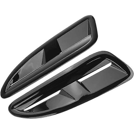 1 par de embellecedores universales de color negro brillante para las rejillas de ventilación del capó delantero del Jaguar XKR XK8, estilo XKR. (1/5)