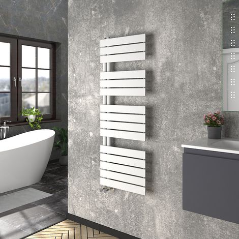 WarmeHaus Heated Towel Radiator Flat Panel White 1380x500mm (1/5)