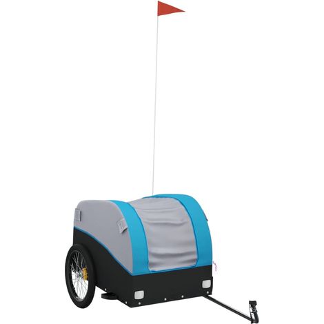 Maison Exclusive - Fahrradanhänger Schwarz und Blau 45 kg Eisen (1/5)