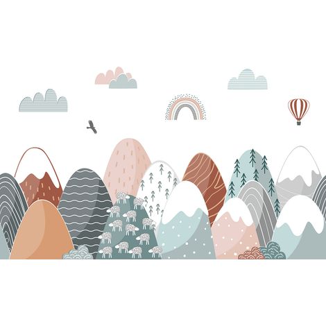 Papier peint panoramique Enfants - Montagnes - 130 cm x 81 cm (1/2)