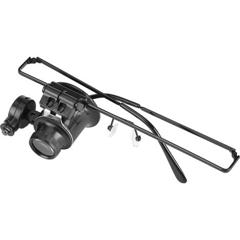Lunettes de réparation de montres à verre unique, loupe grossissante 20x, outil de bijoutier avec éclairage LED (1/5)