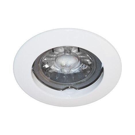 Indigo – Spot encastrable rond fixe blanc GU10 50W – Montage plafond – Protection IP20 – Diamètre de percement 60mm – Usage intérieur (1/6)