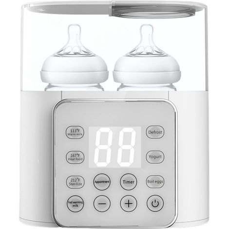 Chauffe-biberon stérilisateur 9 en 1 - Pour 2 biberons - Contrôle précis 1°C - Écran LED - Maintien au chaud 24h - Sans BPA (1/5)