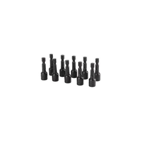 10 leistungsstarke magnetische schwarze Sechskant-Steckschlüssel für Elektroschrauber, 45 x 8 mm (1/5)