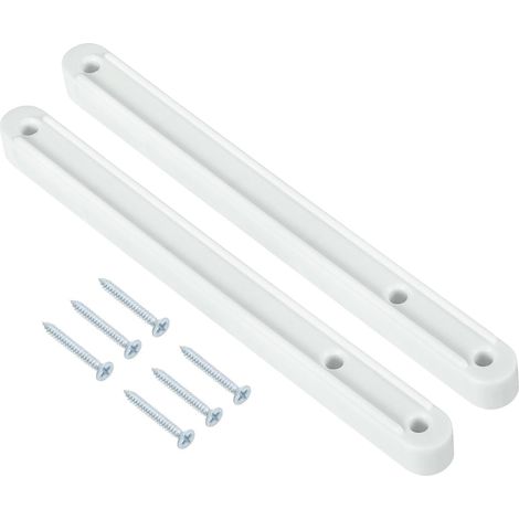 Glissières de tiroir, 1Set 180mm - Rails de tiroir en plastique avec vis, rail de guidage rainuré monté latéralement pour tiroir de cabinet table de chevet armoire commode (Blanc) (1/5)
