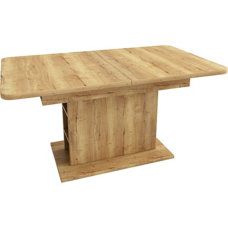 Tavolo da pranzo allungabile 110/130x70x75 cm in truciolato e metallo, naturale (1/5)