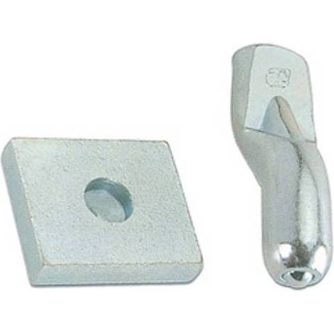 10 x PIASTRA C/PERNO P/CARDINE D 20 MM ACC ZINC