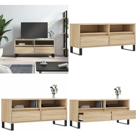 TV-Schrank Sonoma-Eiche 100x34,5x44,5 cm Holzwerkstoff - Holzwerkstoff - Wohnzimmermöbel (1/5)