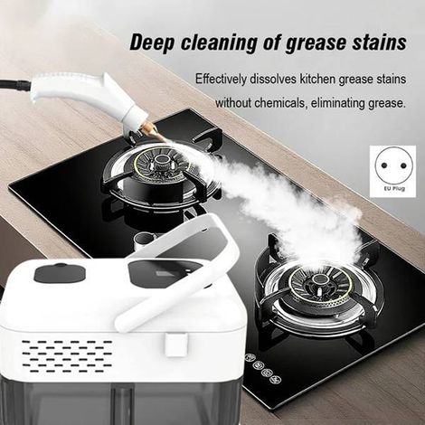 1 ensemble. Couleur : Blanc. Matériau : Plastique. Nettoyeur vapeur haute pression et haute température AC220V conforme aux normes européennes pour voitures.