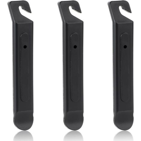 Lot de 3 démonte-pneus de vélo portables en plastique noir pour réparation de pneus de vélo (10,5 x 1,7 cm) (1/5)