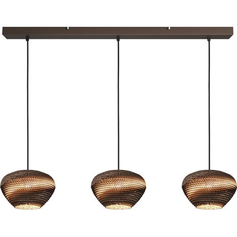Pensez à une lampe pendante en papier Cartone 3x Ø24cm - 2511-15-100-3-24 (1/3)