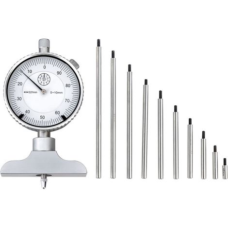 Misuratore di profondita' con comparatore e set prolunghe Fervi c
