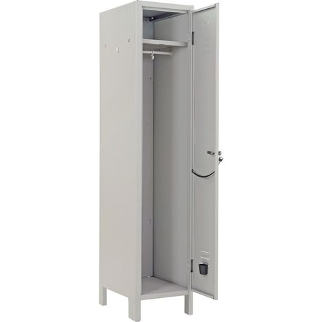 ARMADIO ARMADIETTO SPOGLIATOIO METALLO 1 ANTA 36 x 34 x H179 Cm PRATIKO GRIGIO (1/5)