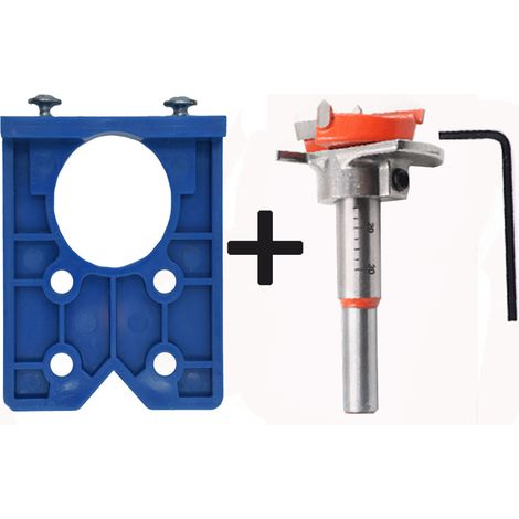 Kit de gabarit de charnière invisible ABS avec foret alliage 35mm réglable et repère perçage pour meuble (1/5)