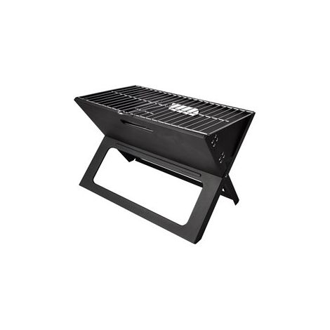 Barbecue rectangulaire pliable au charbon de bois en acier émaillé avec une grille en acier inoxydable. (1/3)