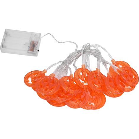 Guirlande lumineuse citrouille de 3 mètres avec 20 LED décoratives pour Halloween, fêtes intérieures et extérieures (1/5)