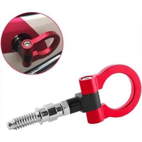 Crochet de Remorquage de Voiture, Keenso Kit de Remorque de Remorquage Automatique Universelle Anneau de Remorquage Crochet (Red) (1/4)