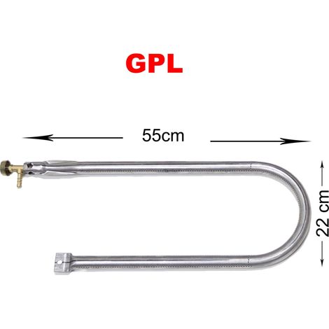 Brûleur gaz GPL 48-55-65-50-100 cm pour barbecue pierre ollaire plaque fonte choisir taille : 55x22 cm GPL