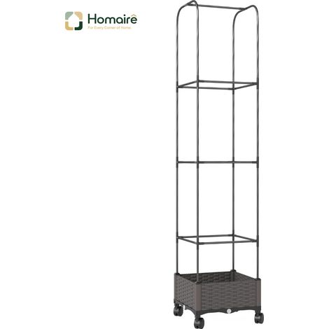 HOMAIRE Hochbeet mobile avec treillis de montée, roulettes et trou de drain
