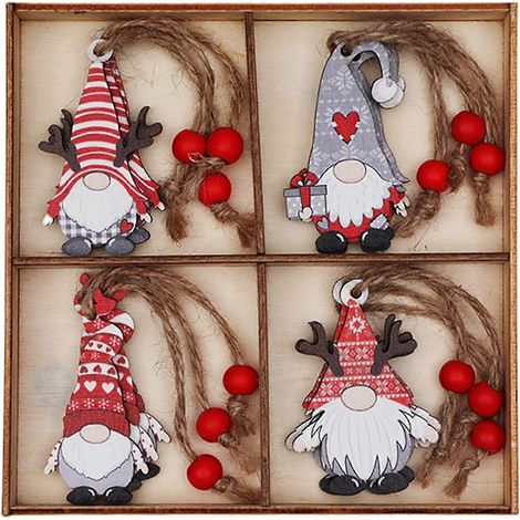 Weihnachtsschmuck, 12 Baumanhänger, bunte gesichtslose Puppen, niedliche Anhänger, weihnachtliche Hängeornamente, verschiedene Stile, Weihnachtszwerg, C (1/2)