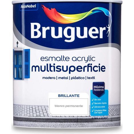 Smalto Acrilico Multisuperficie Bianco Lucido Permanente 0,750L 5057422 BRUGUER (1/5)