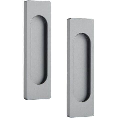 2er-Set selbstklebende ovale Schiebetürgriffe aus Aluminiumlegierung - Bündiger Griff ohne Stanzen für Schiebetüren
