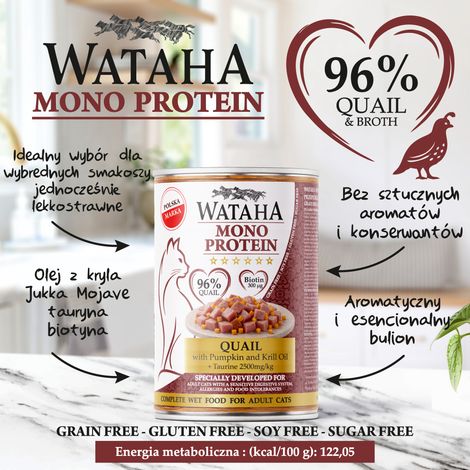 Caille Wataha adulte CAT mono 96% avec citrouille 400G (1/2)
