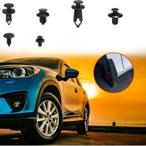 Clips Voiture, 190 Pièces Rivet Clips Plastique Rivets Plastiques Fixation de Protection avec D (1/5)