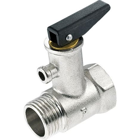 Sicherheitsventil 3/4" DN20 - Messing vernickelt - Drucksicherheit - Temperaturbeständig bis +95°C (1/2)