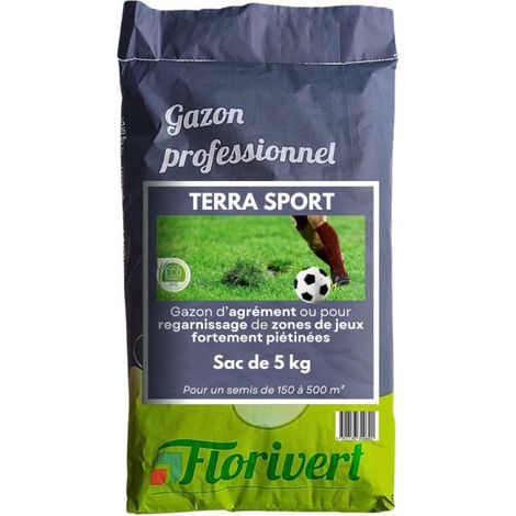 Gazon sport jeux Terra Sport 5 kg, résistance au piétinement et établissement rapide - Florivert 1206459