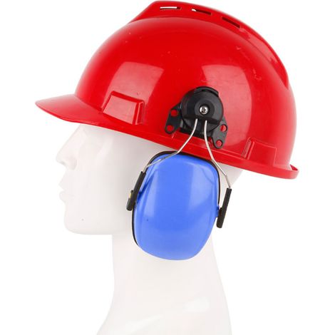 Casque antibruit de type casque de sécurité pour les chantiers de construction, l'exploitation forestière, la découpe et le meulage, réduction du bruit, casque antibruit bleu (1/5)
