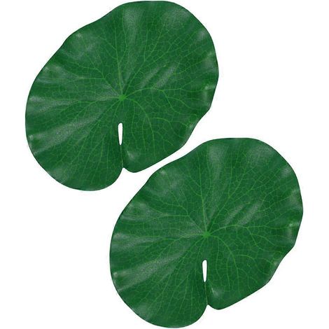 Deux feuilles de lotus artificielles ornent un étang flottant ornements réalistes en forme de feuilles de lotus artificielles. (1/5)