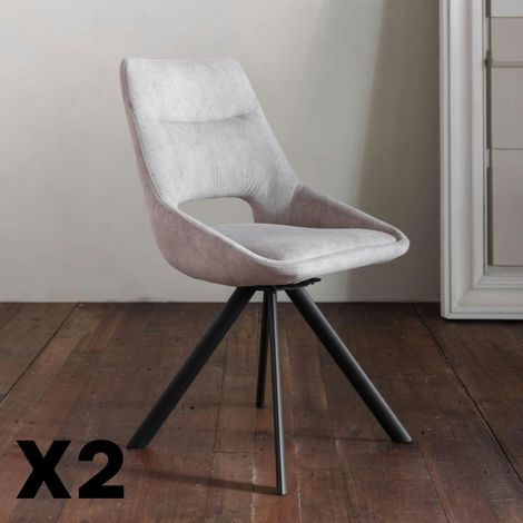 Chaise pivotante gris clair moderne (lot de 2) TREVI (1/5)