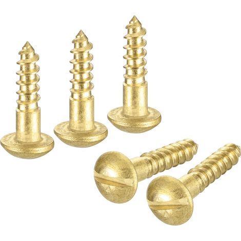 Vis à Bois en Laiton M2,5 x 10mm à Tête Ronde Fendue 40pcs (1/5)