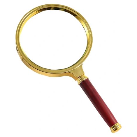 Loupe de poche portable 10X à grande lentille pour l'inspection de bijoux, idéale pour les seniors et les enfants. Couleur or et rouge. (1/4)