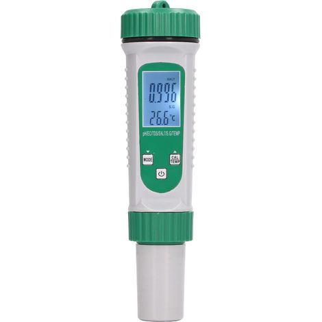 6-in-1 Wasserqualitätstester: pH-Wert, elektrische Leitfähigkeit, Gesamtfeststoffe, Salzgehalt, spezifisches Gewicht, Temperatur, Digitalanzeige für Gartenarbeit und Pflanzen (1/5)