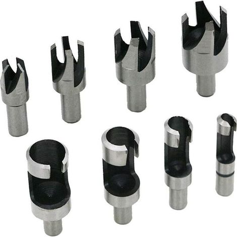 Set di utensili per il taglio del sughero FOREHILL da 8 pezzi: punte per il taglio del sughero da 6 mm/10 mm/13 mm/16 mm con punte coniche e artigli (1/5)