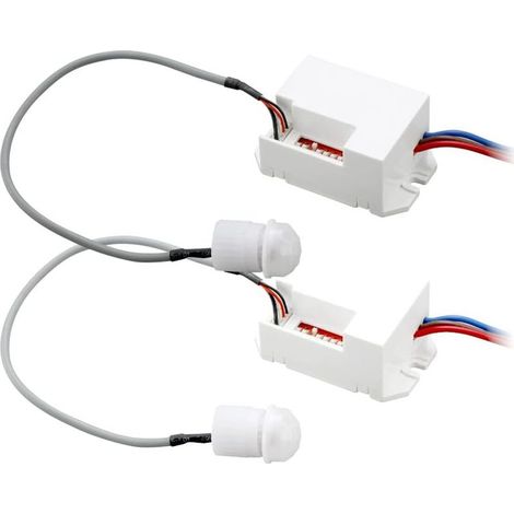 2 Détecteur de Mouvement Encastrable Plafond Infrarouge Blanc pour Éclairage - Distance Détection 3 à 6m en Champ Libre - Angle 360° - IP65 (1/5)