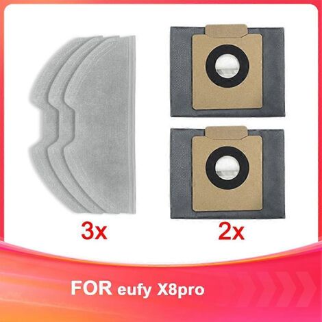 Kit de remplacement pour sac �� poussi��re et chiffon pour aspirateur robot Eufy X8pro