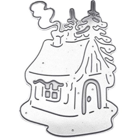 Weihnachtshaus-Stanzschablone für Metall, DIY-Scrapbooking-Album, Papierkarten, Prägeform, Dekoration