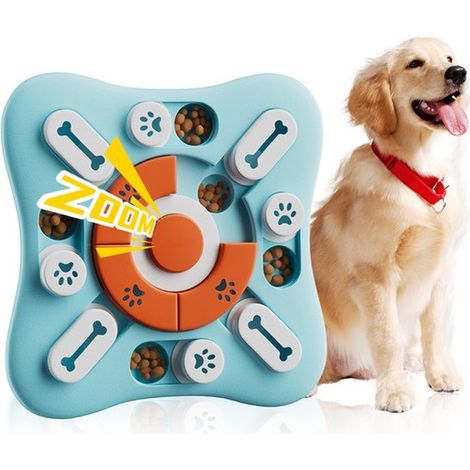Juguete interactivo para perros, dispensador de comida de liberación lenta y divertido, medianas y pequeñas, con efectos de sonido (1/4)