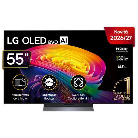 LG OLED evo AI 55 pollici Serie C6 OLED55C65LA, 4K, Brightness Booster, Processore α11 Gen3, VRR 165Hz,G-Sync, SMART TV 2026