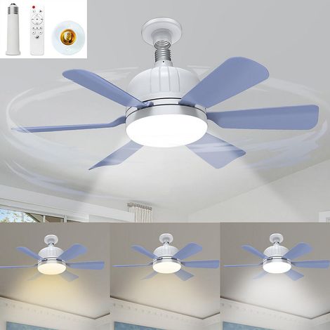 Ventilateur de plafond à intensité variable de 46 cm avec base, 3000-6500K, 3 vitesses de ventilation, minuterie 2/4 heures,violet (1/5)