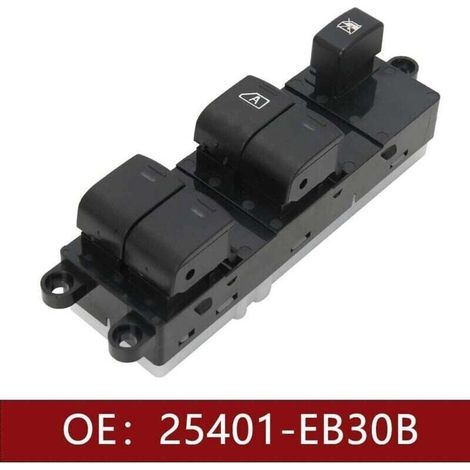 Bouton Leve Vitres pour Nissan Qashqai J10 Navara d40 Pathfinder Porte Avant Électrique Interrupteur Lève-vitre Principal 2005-2016 25401-EB30B (1/5)