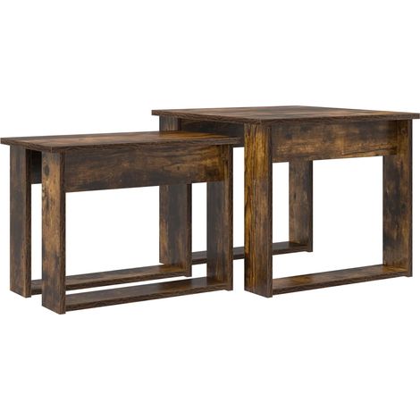 Maison Exclusive - Juego de Mesas de Centro 2 pcs Roble ahumado