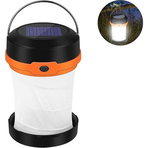 Lanterne De Camping - Led Solaire Et Usb Rechargeable - Imperméable - 3 Modes D'éclairage - 1200 Mah - 53 X 85 Mm - 1 Pièce (1/5)