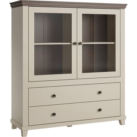 Vajillero 2 puertas 2 cajones Martin Beige y Madera (1/5)