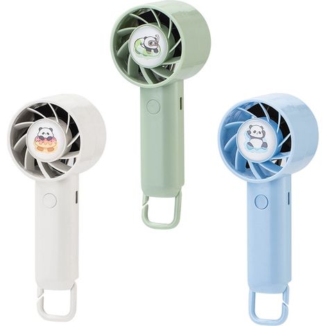 Conjunto de 3 mini ventiladores portátiles, potentes y con 3 velocidades, pequeños ventiladores personales recargables por USB para maquillaje y pestañas. (1/5)